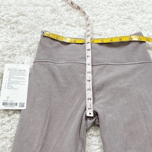 Lululemon Athletica Inner Glow High Rise Tight Cotton Washed Half Moon Gray 4 - Picture 10 of 12